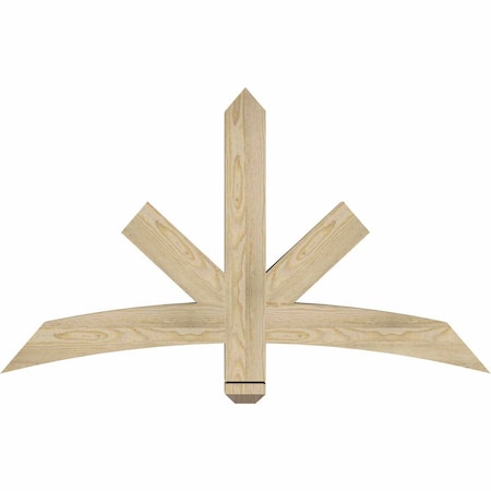 Ekena Millwork Alberta Rough Sawn Timber Gable Bracket, Douglas Fir, 48"W x 28"H x 4"D x 4"F, 14/12 Pitch GBW048X28X0404ALB00RDF